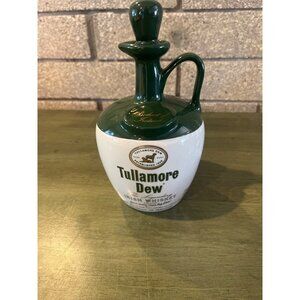 Tullamore Dew Irish Whiskey Ceramic Jug With Cork Top 750ml White & Green Produc